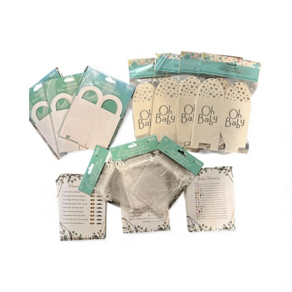 Baby Shower Party Supplies Set With Diaper Raffle Games Guest Book Party Favors - Picture 4 of 11